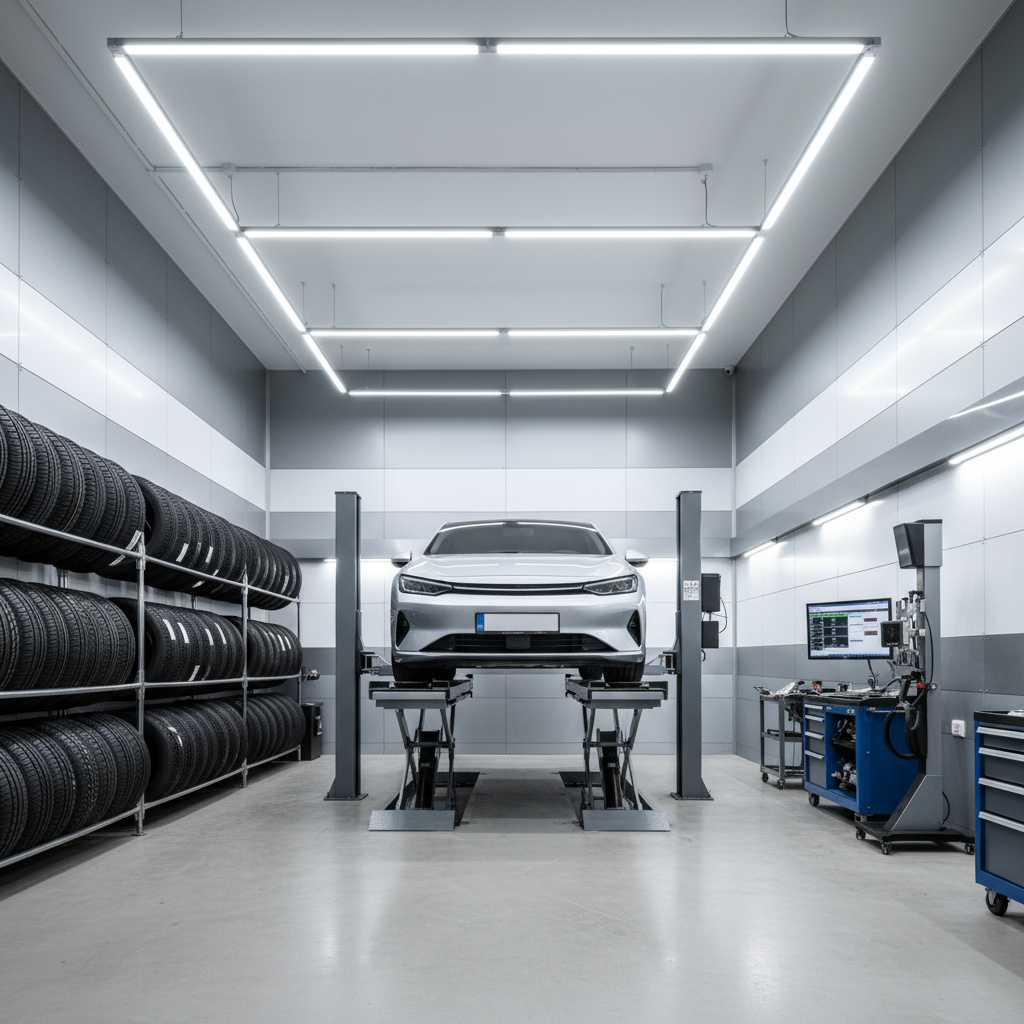 Verdely workshop with wheel alignment equipment in Al Rayyan
